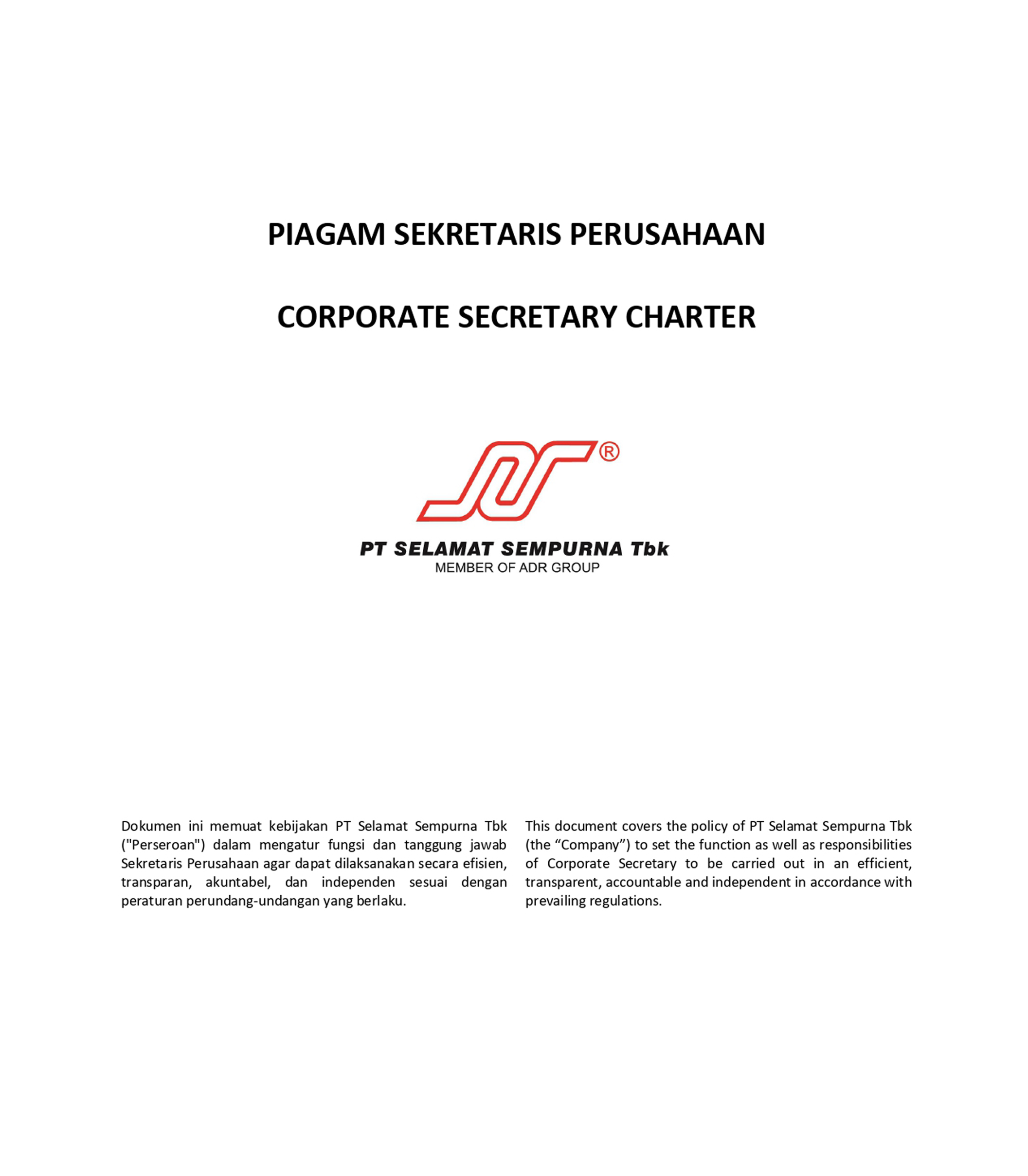Corporate Secretary Charter